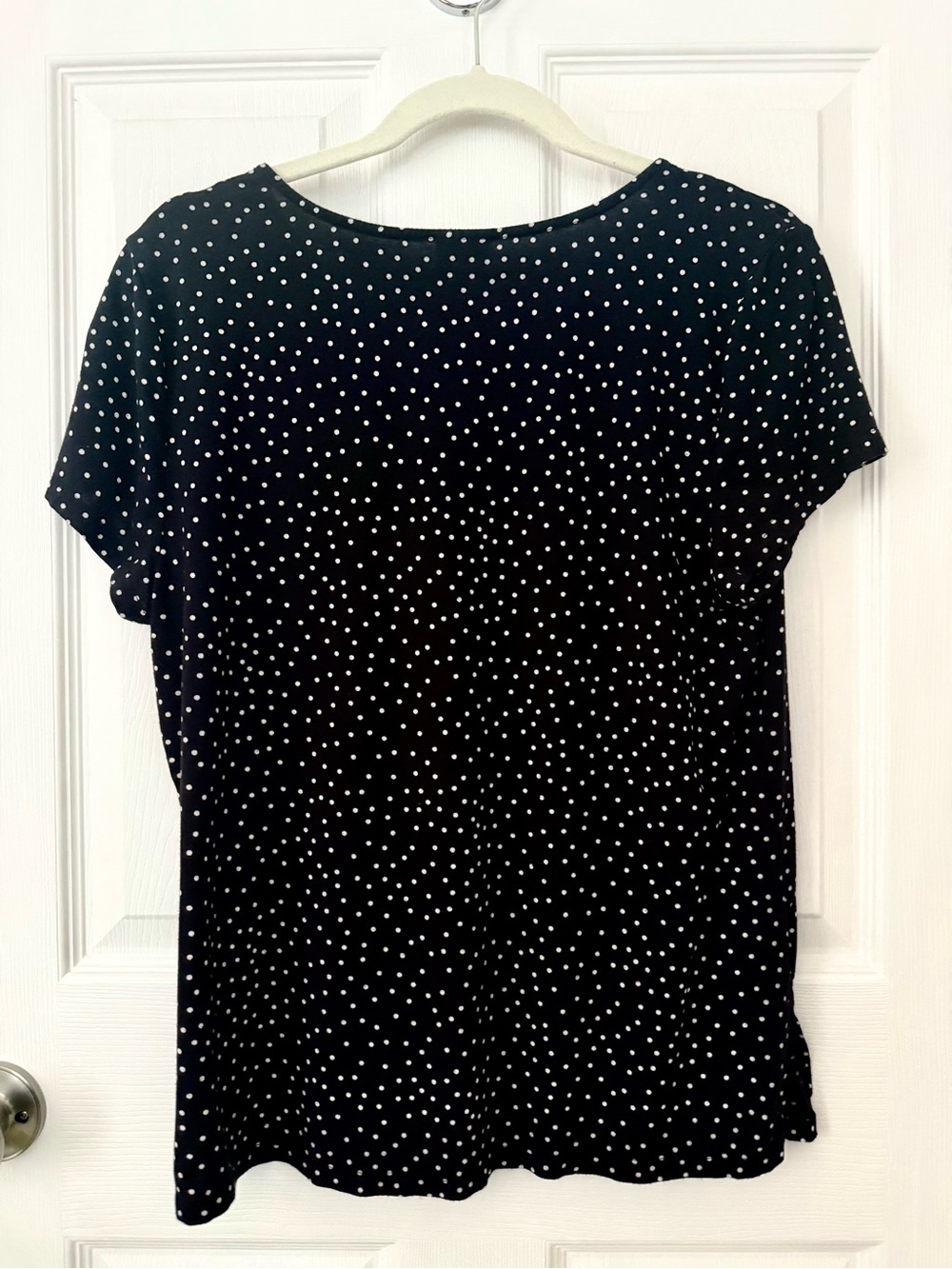 Soma Black Polka Dot V-Neck Short Sleeve Soft Pajama Top Size M - Picture 2 of 9